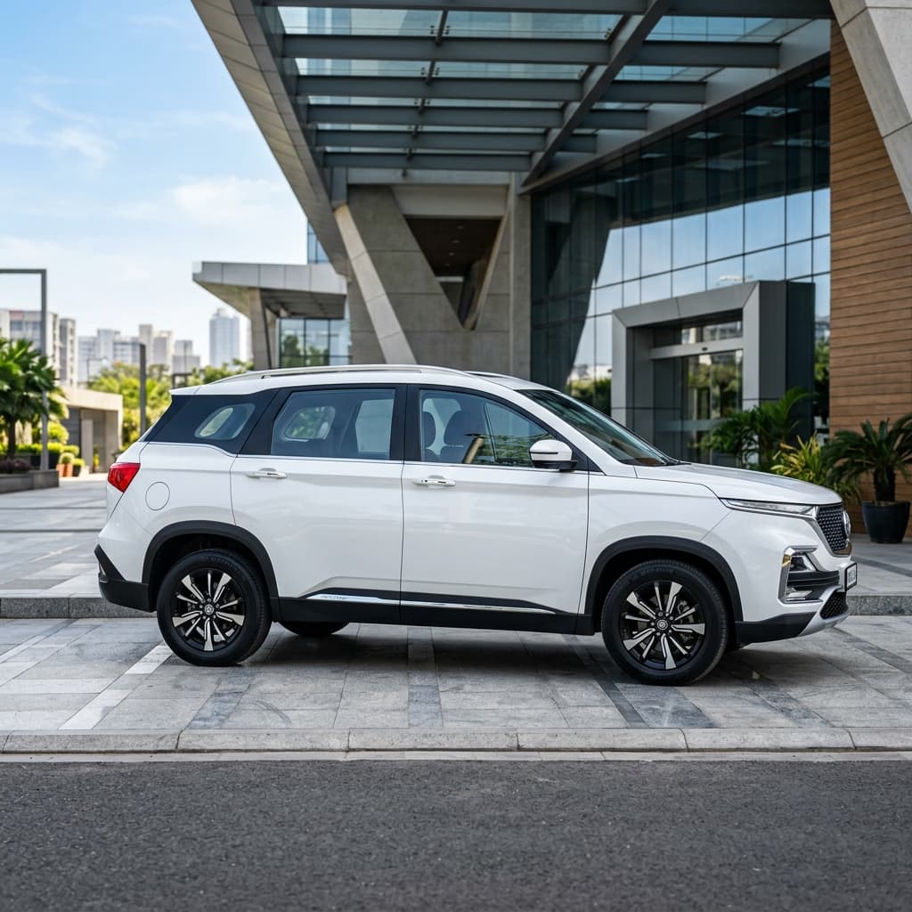 MG Hector (White) self-drive rental in Kompally Hyderabad